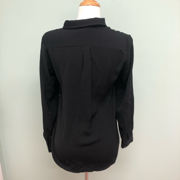 Catherine Malandrino | Women's Button Up Blouse | Lightweight | Black - Picture 2 of 4